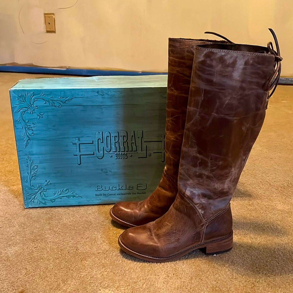 Corral LD Taupe Lace Tall Top Boots